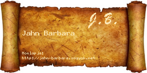 Jahn Barbara névjegykártya